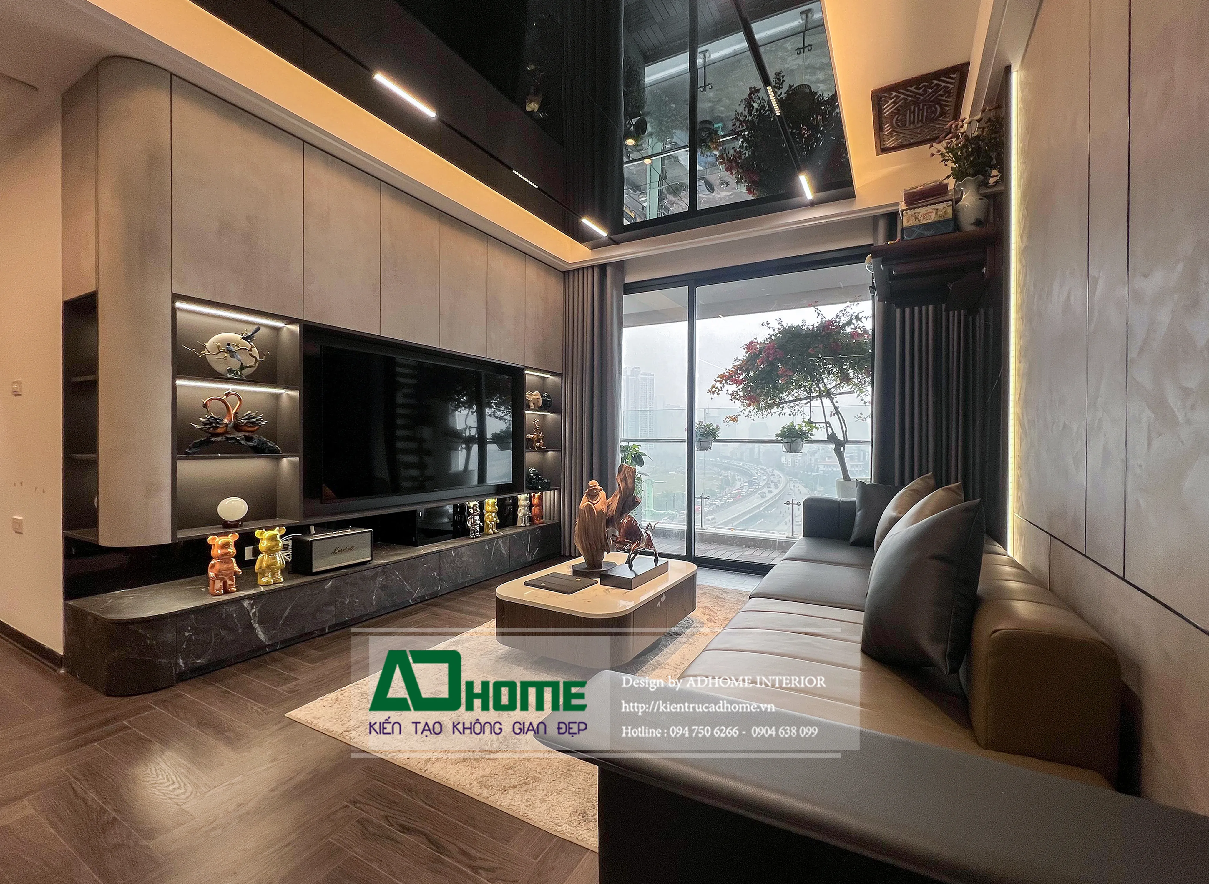 Thi công nội thất căn hộ Vinhomes với bố cục tối ưu giúp mở rộng không gian sống hiện đại.