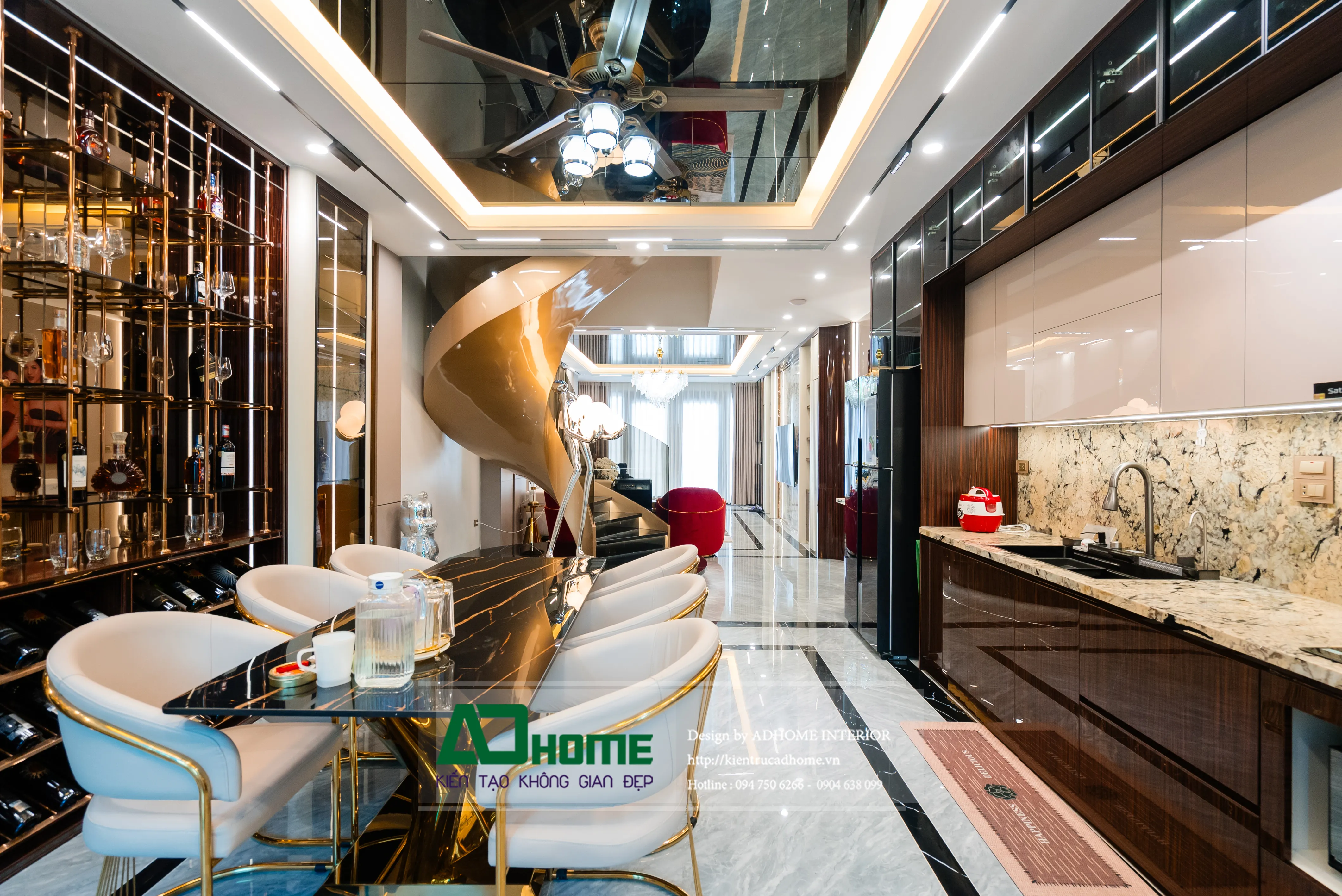 Thiết kế thi công nội thất nhà phố Lạc Ngàn phong cách Luxury