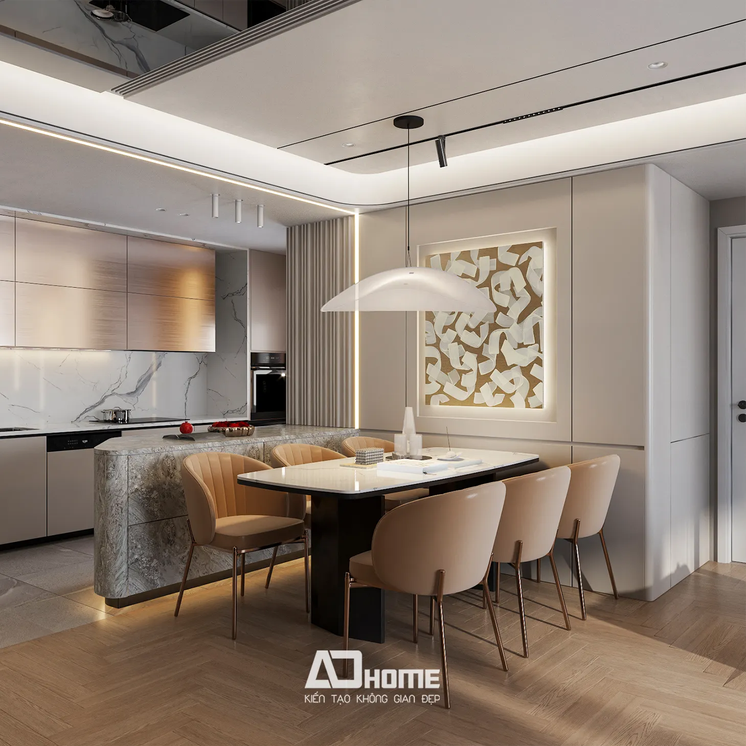 Không gian phòng bếp đẹp Vinhomes tối ưu công năng cho nhiều loại hình căn hộ