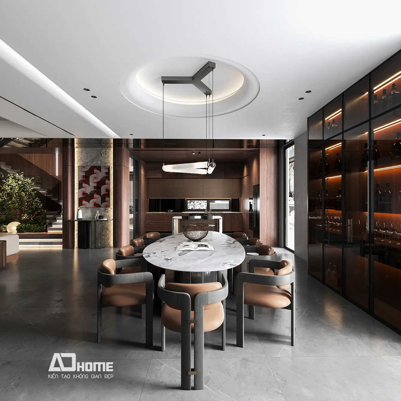 Mẫu nội thất biệt thự nghỉ dưỡng đẹp tích hợp âm thanh thiền và khuếch tán tinh dầu