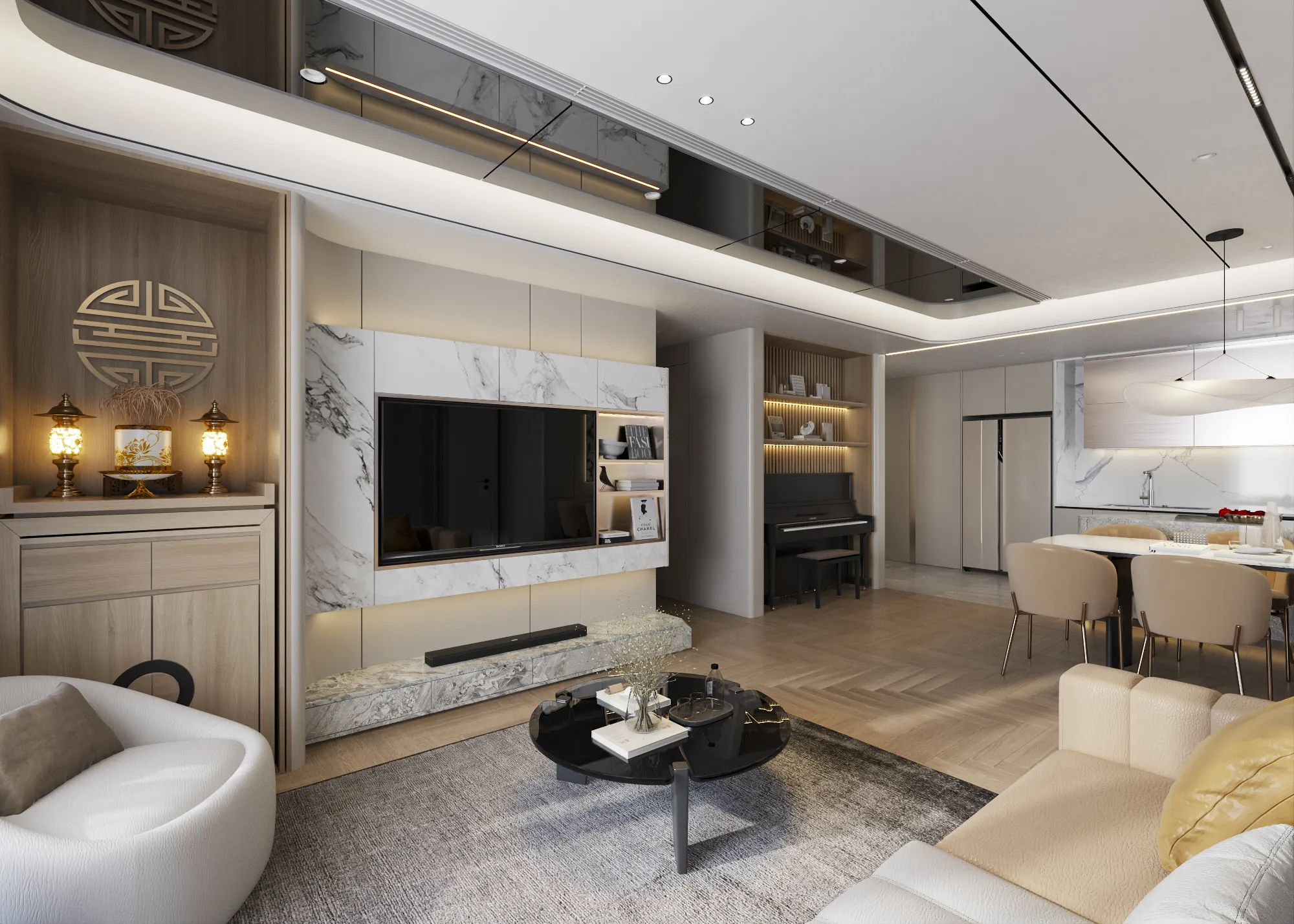 Nội thất căn hộ phong cách hiện đại đa năng