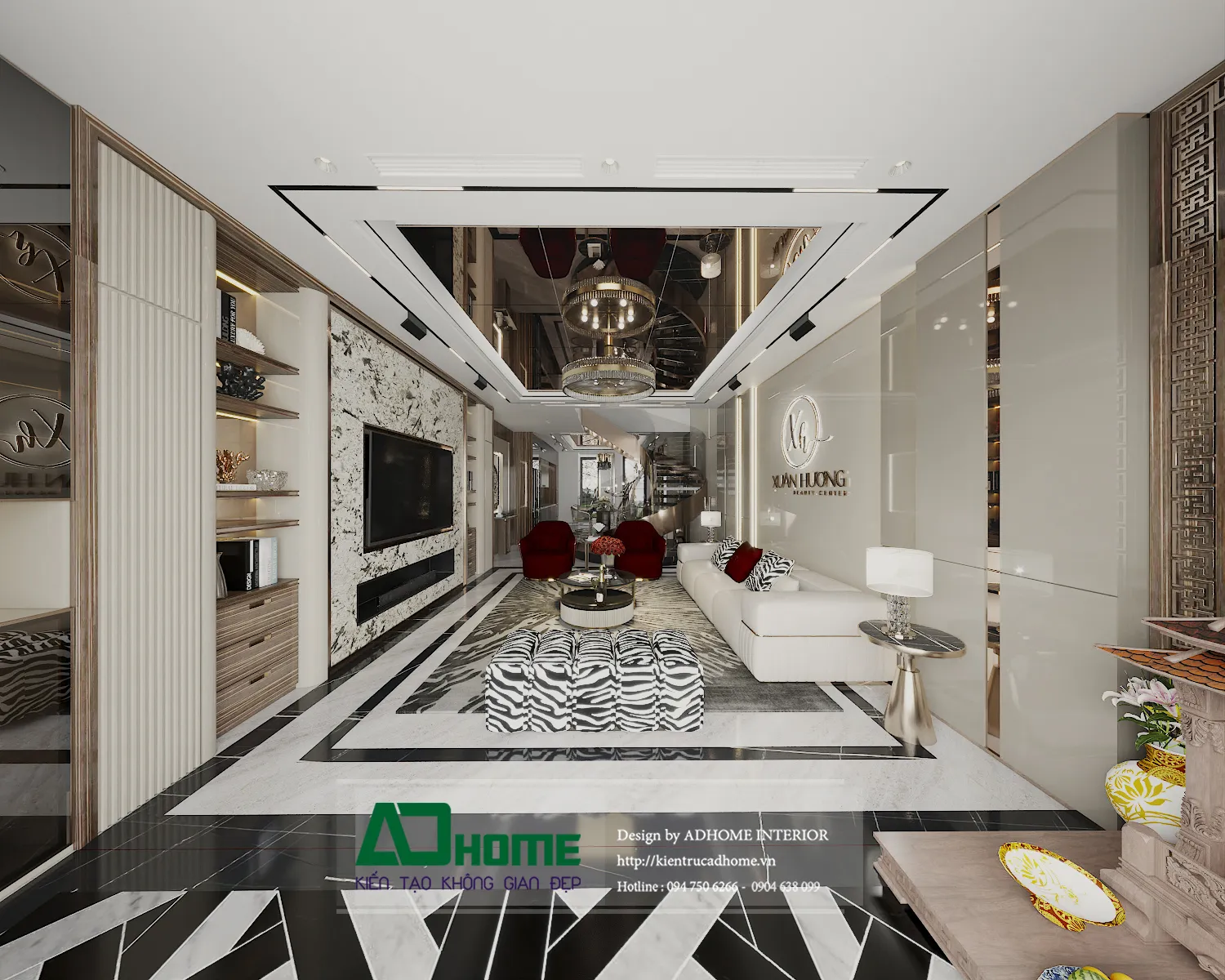 Nội thất phòng khách biệt thự sang trọng hiện đại