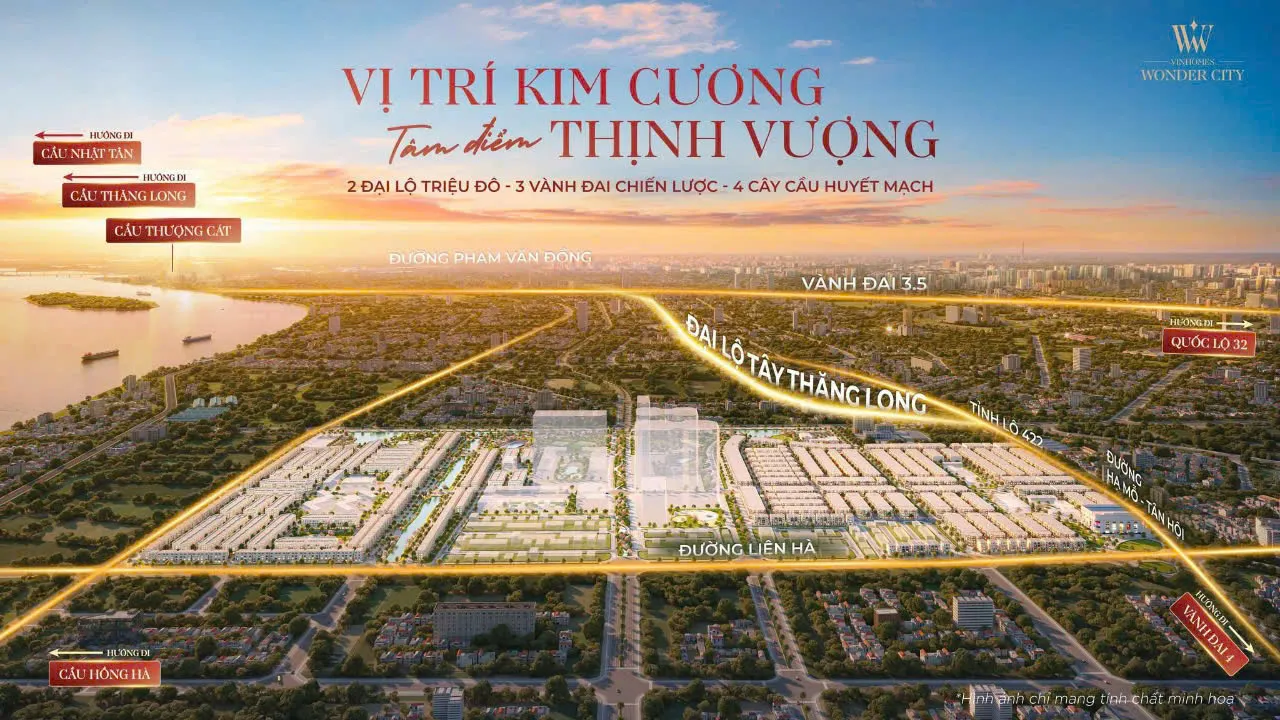 Phối cảnh dự án Vinhomes Đan Phượng - Vị trí kim cương