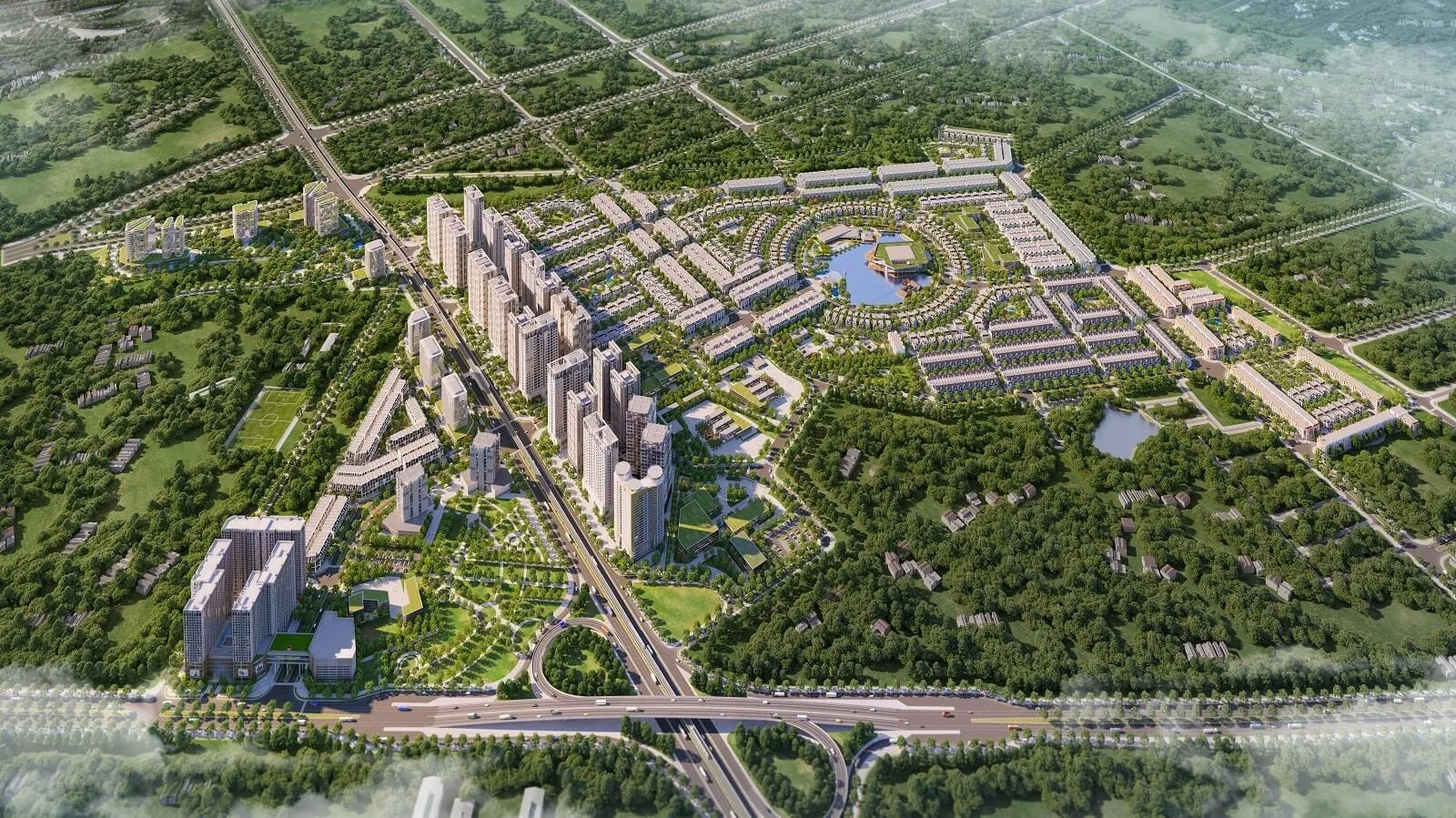 Quy hoạch dự án Hinode Royal Park Hoài Đức với không gian xanh và tiện ích mặt nước