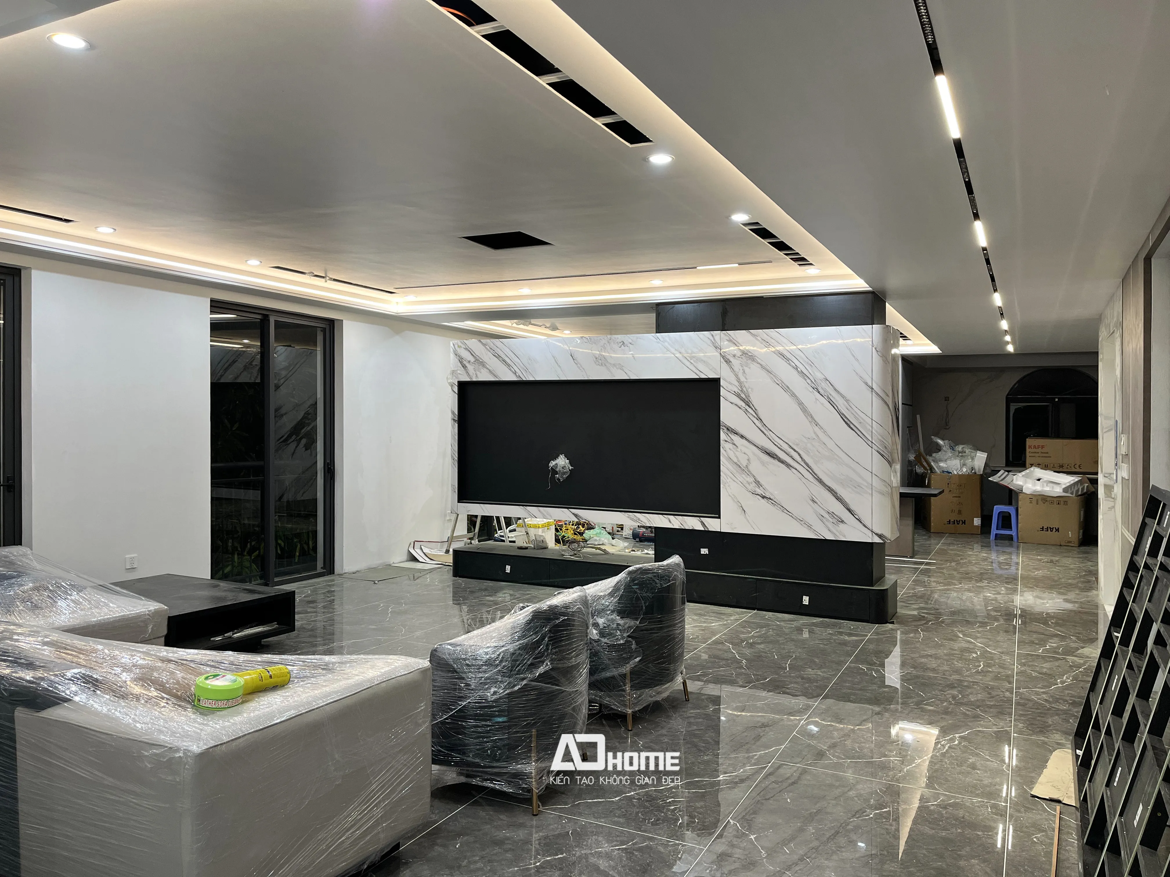 Thi công nội thất chung cư Vinhomes Ocean Park thực tế bởi ADHome