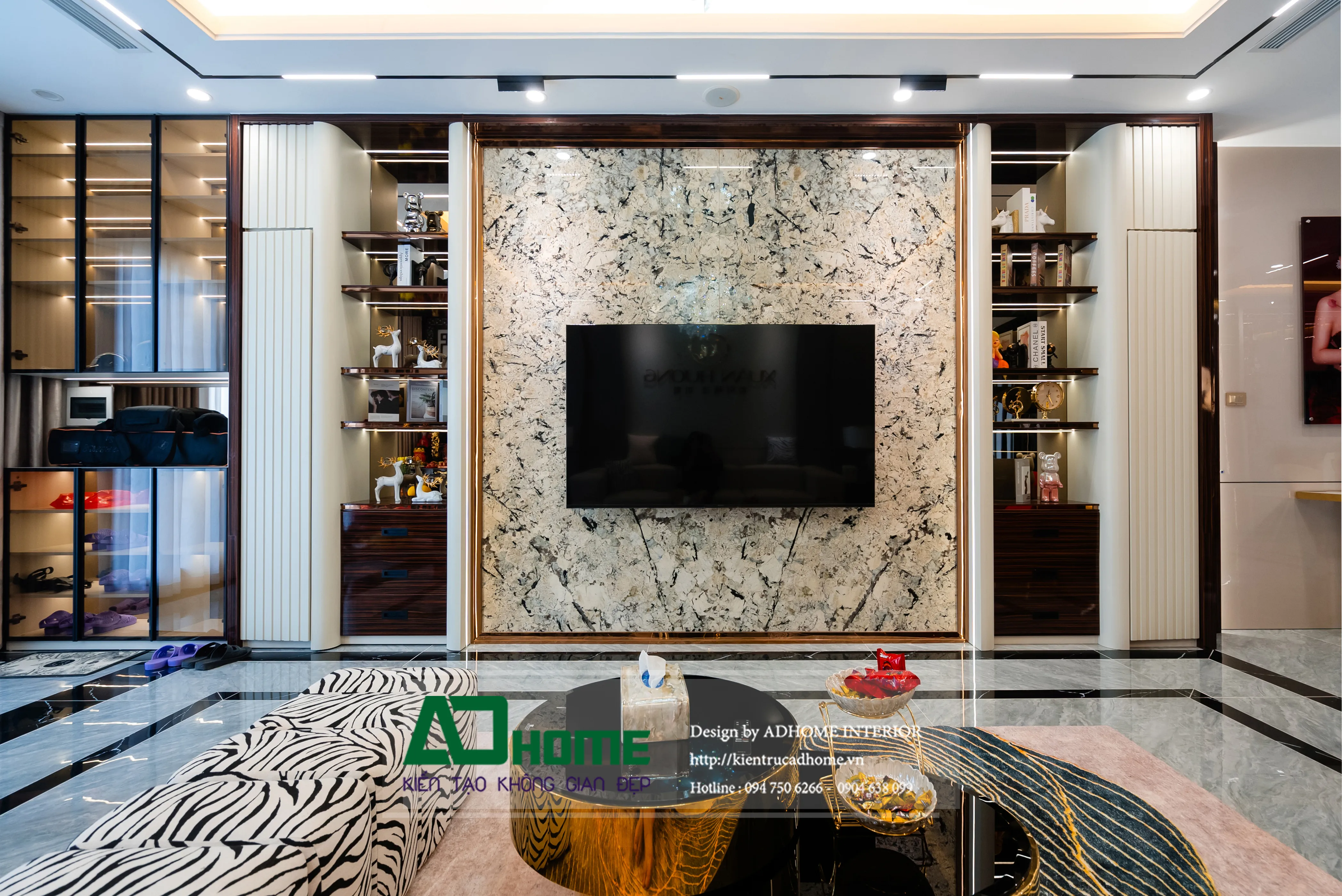 Thi công nội thất phòng khách Vinhomes với quy trình quản lý dự án chuyên nghiệp giúp tiết kiệm thời gian