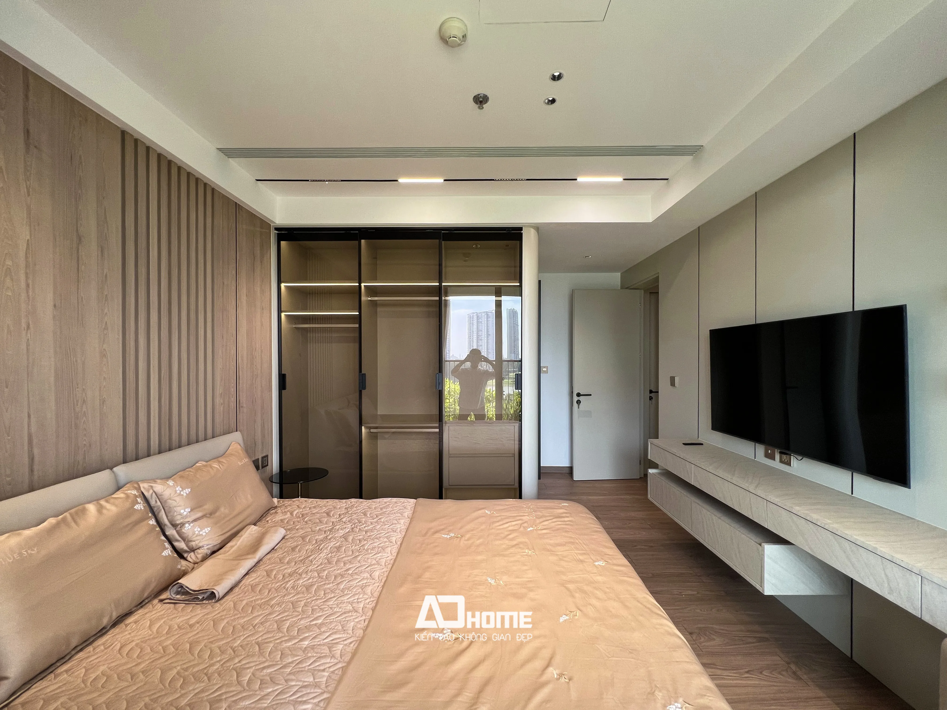 Thiết kế thi công hoàn thiện nội thất phòng ngủ cho căn hộ đập thông 01