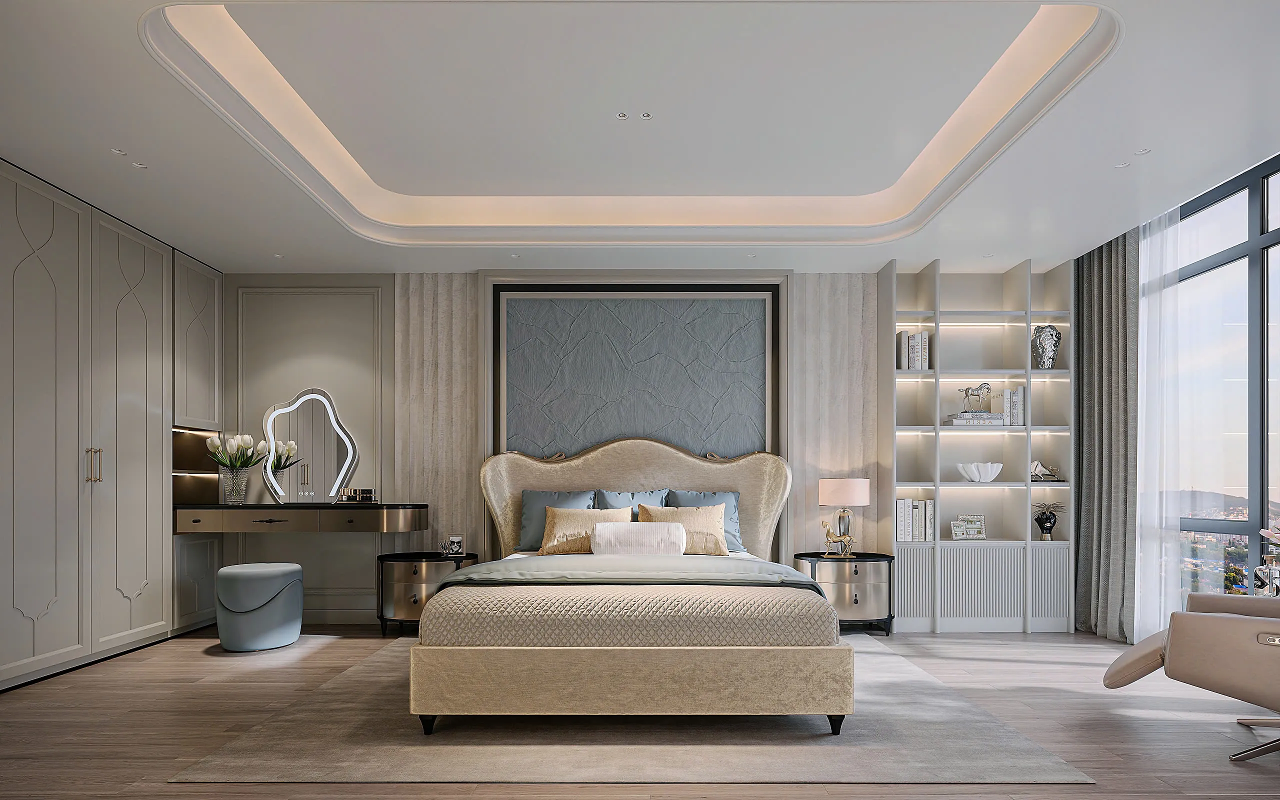 Thi công nội thất phòng ngủ Vinhomes với hệ đồ gỗ nội thất cao cấp