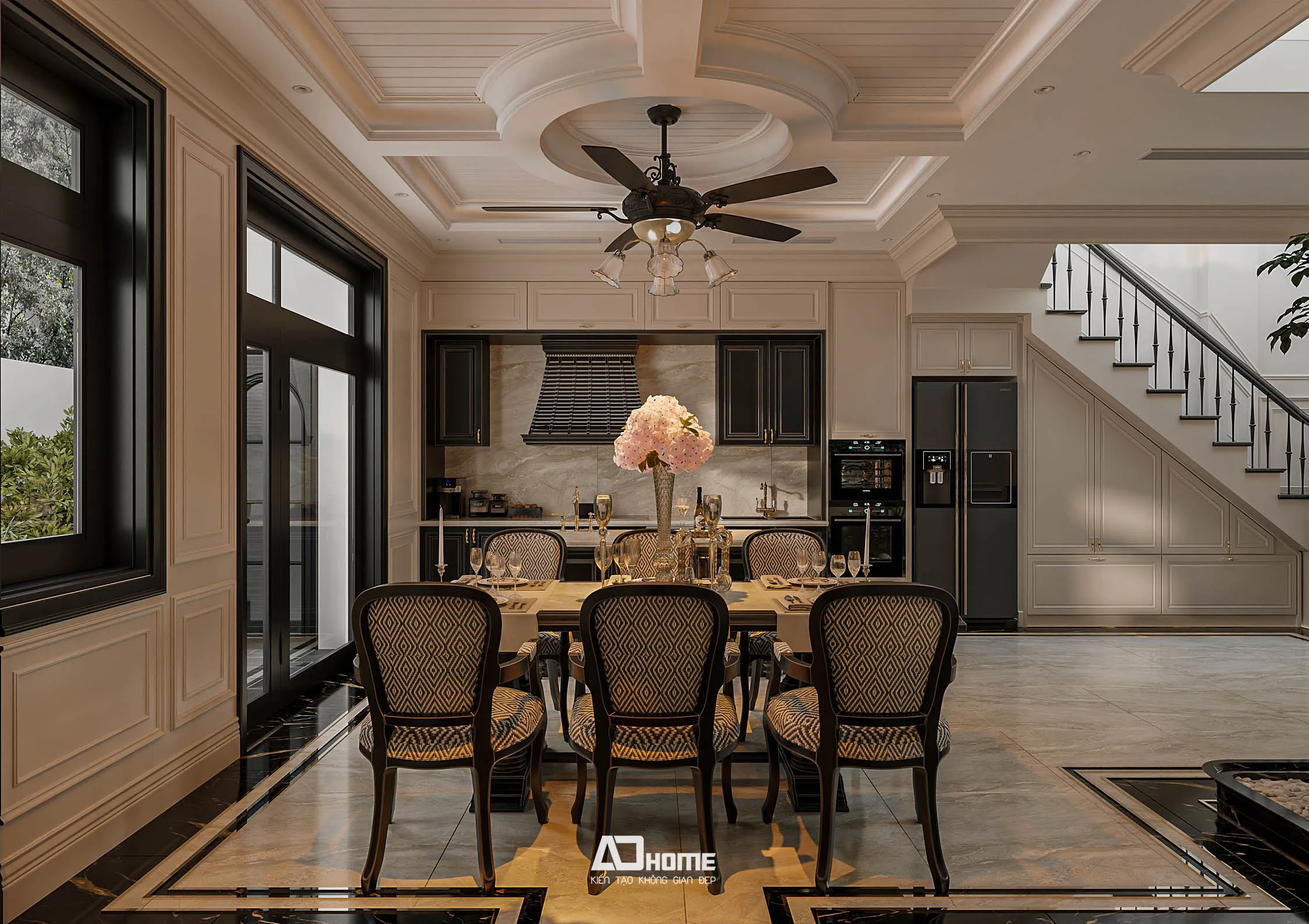 Hệ thống smart lighting trong thiết kế nội thất biệt thự hiện đại giúp không gian biệt thự đẹp thông minh và tiện nghi