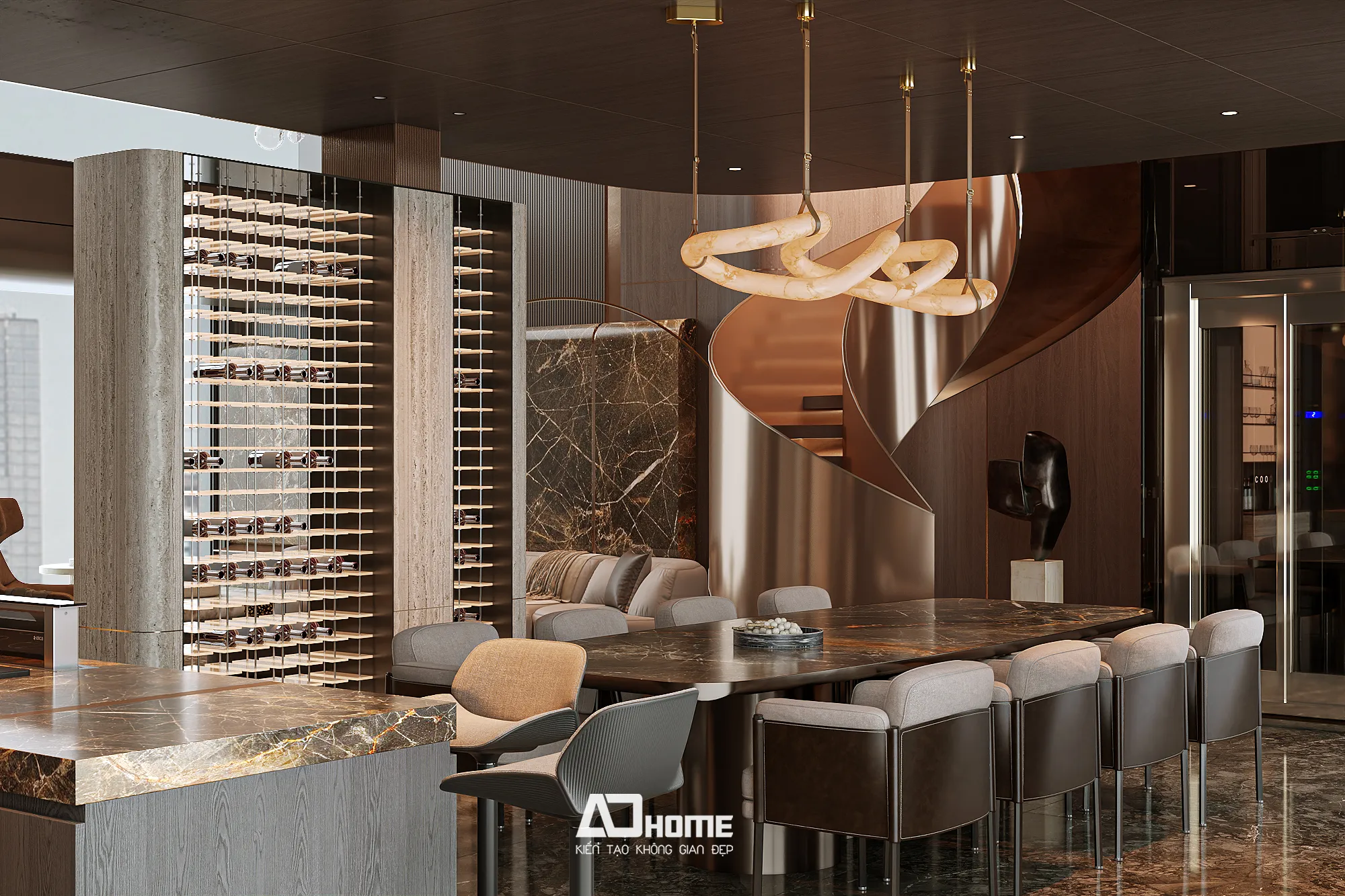 Thiết kế nội thất biệt thự Vinhomes phong cách Modern Luxury sang trọng