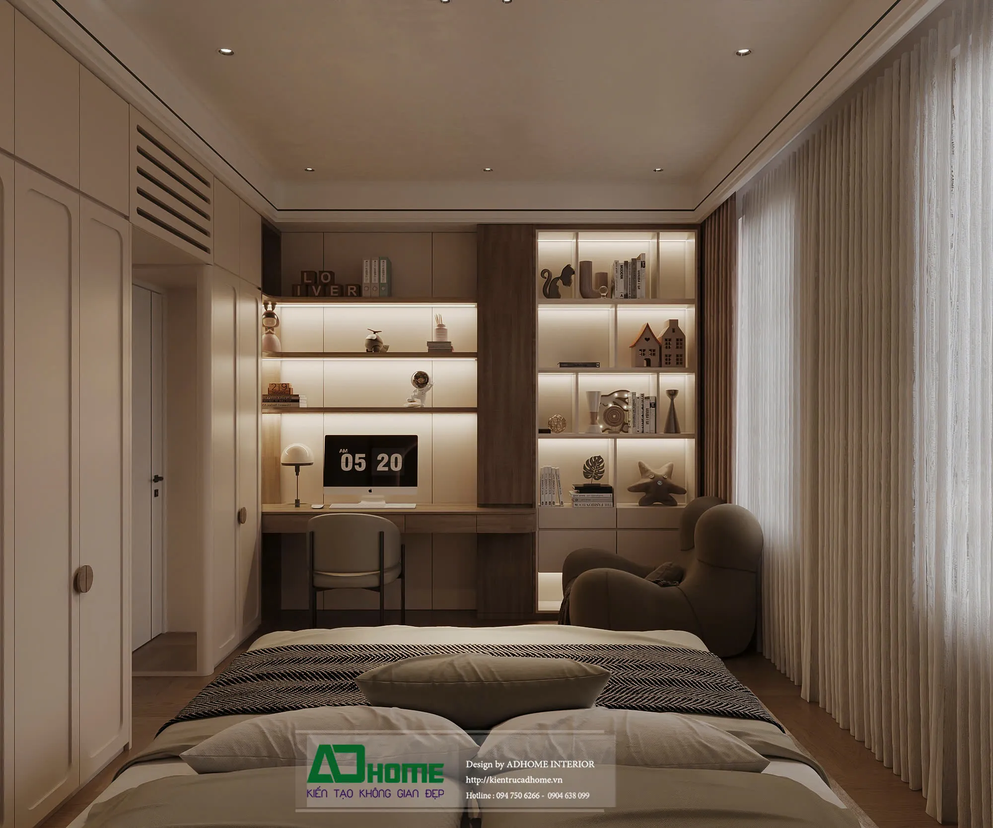  Thiết kế nội thất căn hộ mẫu 2 phòng ngủ Vinhomes hiện đại 