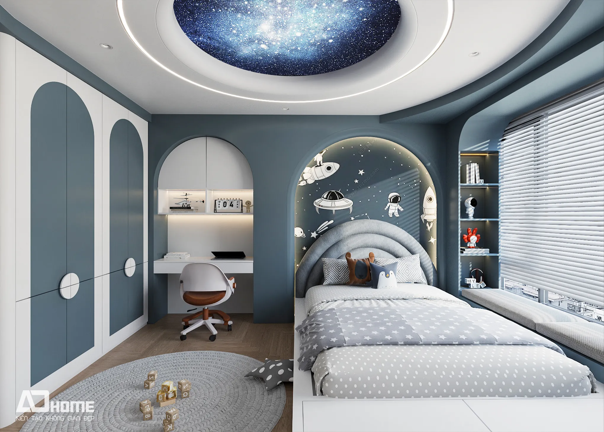 Thiết kế nội thất căn hộ studio tối ưu diện tích phòng ngủ