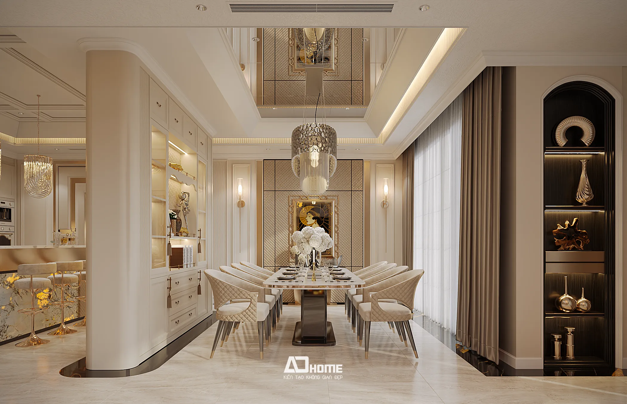 Giải pháp thiết kế nội thất chung cư tân cổ điển cho căn hộ 2PN, 3PN tại Vinhomes Ocean Park