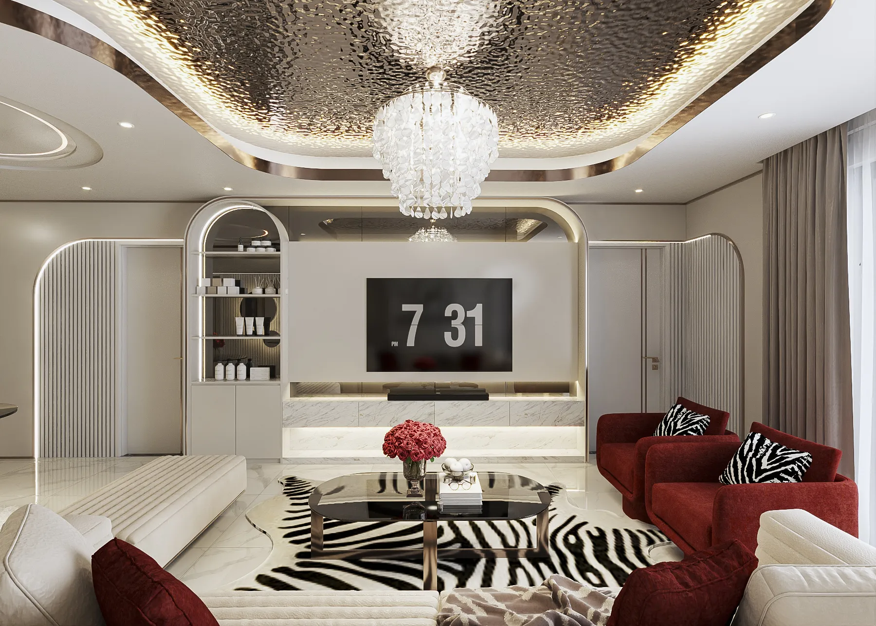 Thiết kế nội thất hiện đại kết hợp vật liệu cao cấp