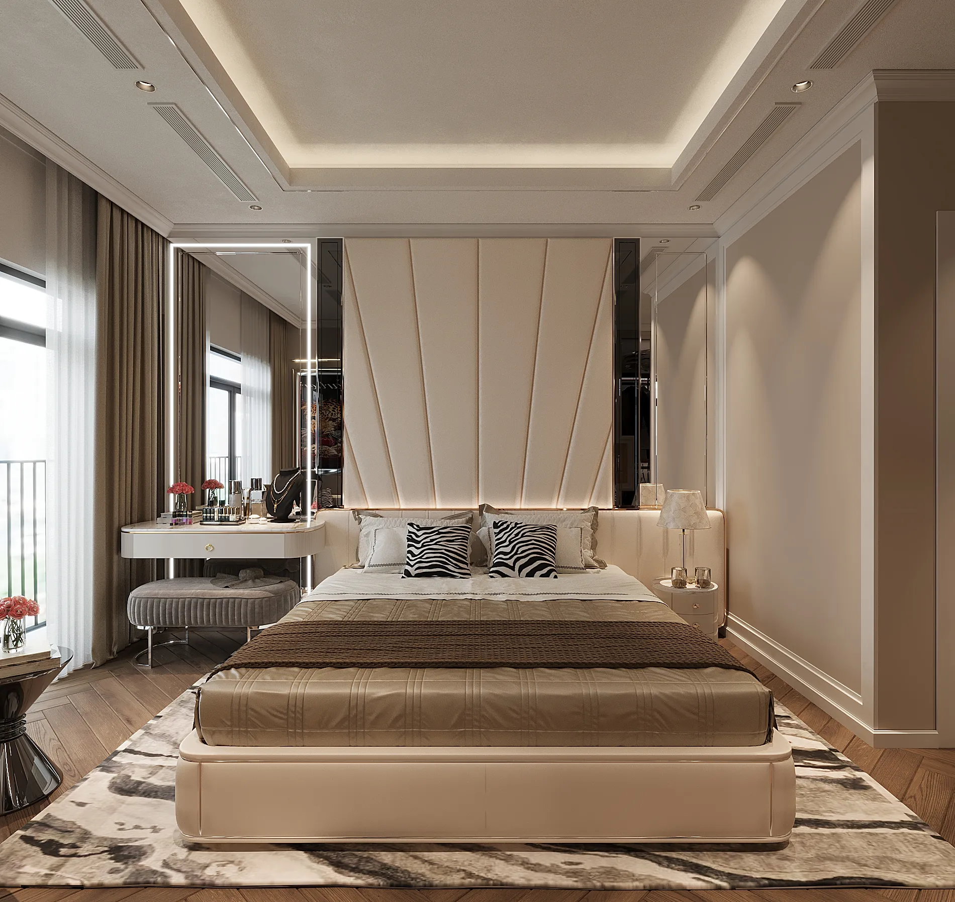 Thiết kế nội thất chung cư sử dụng sơn không mùi và gỗ phát thải thấp