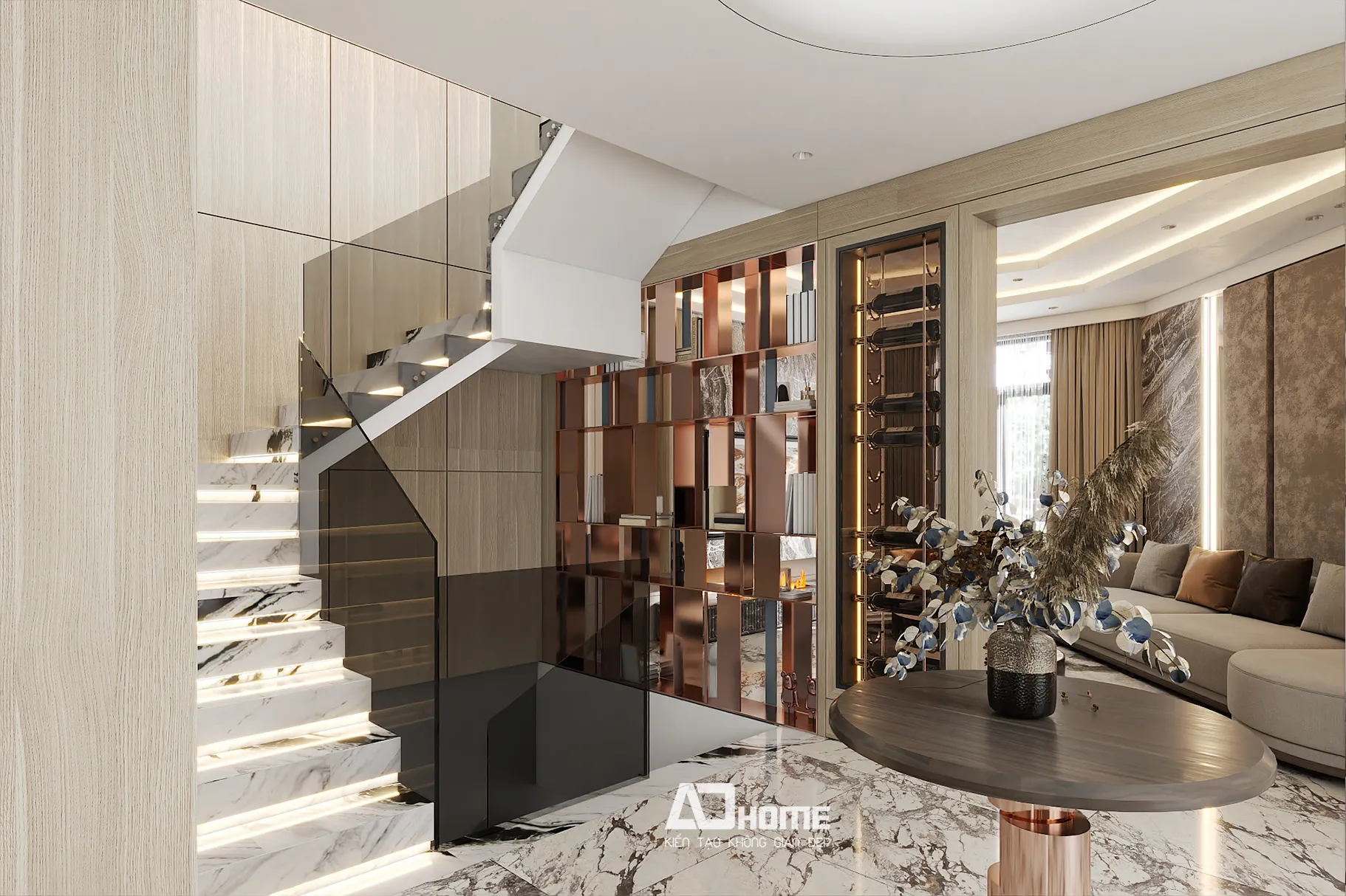 Thiết kế nội thất hiện đại với không gian mở thoáng đãng