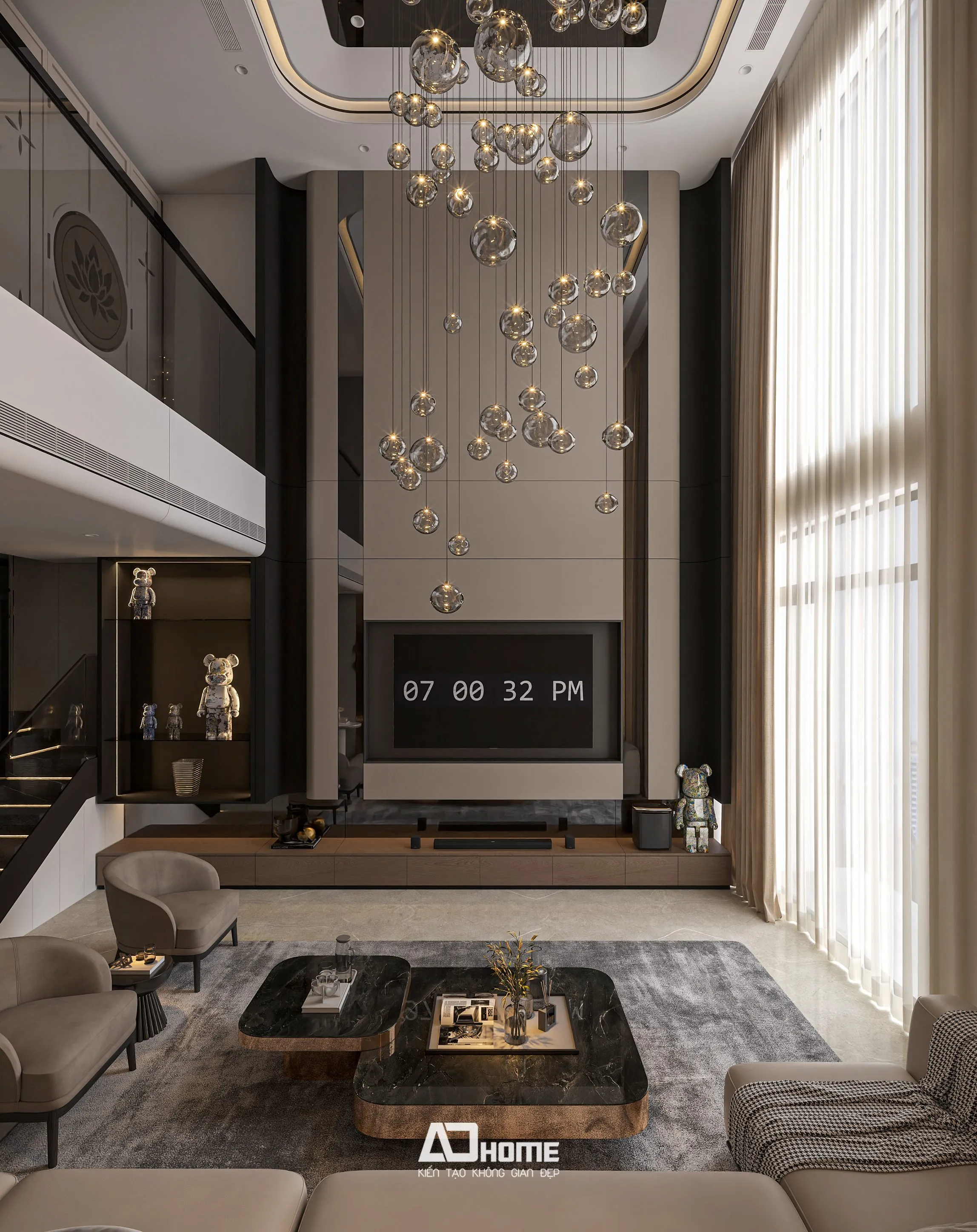 Tận dụng khoảng thông tầng khi thiết kế nội thất nhà liền kề Vinhomes