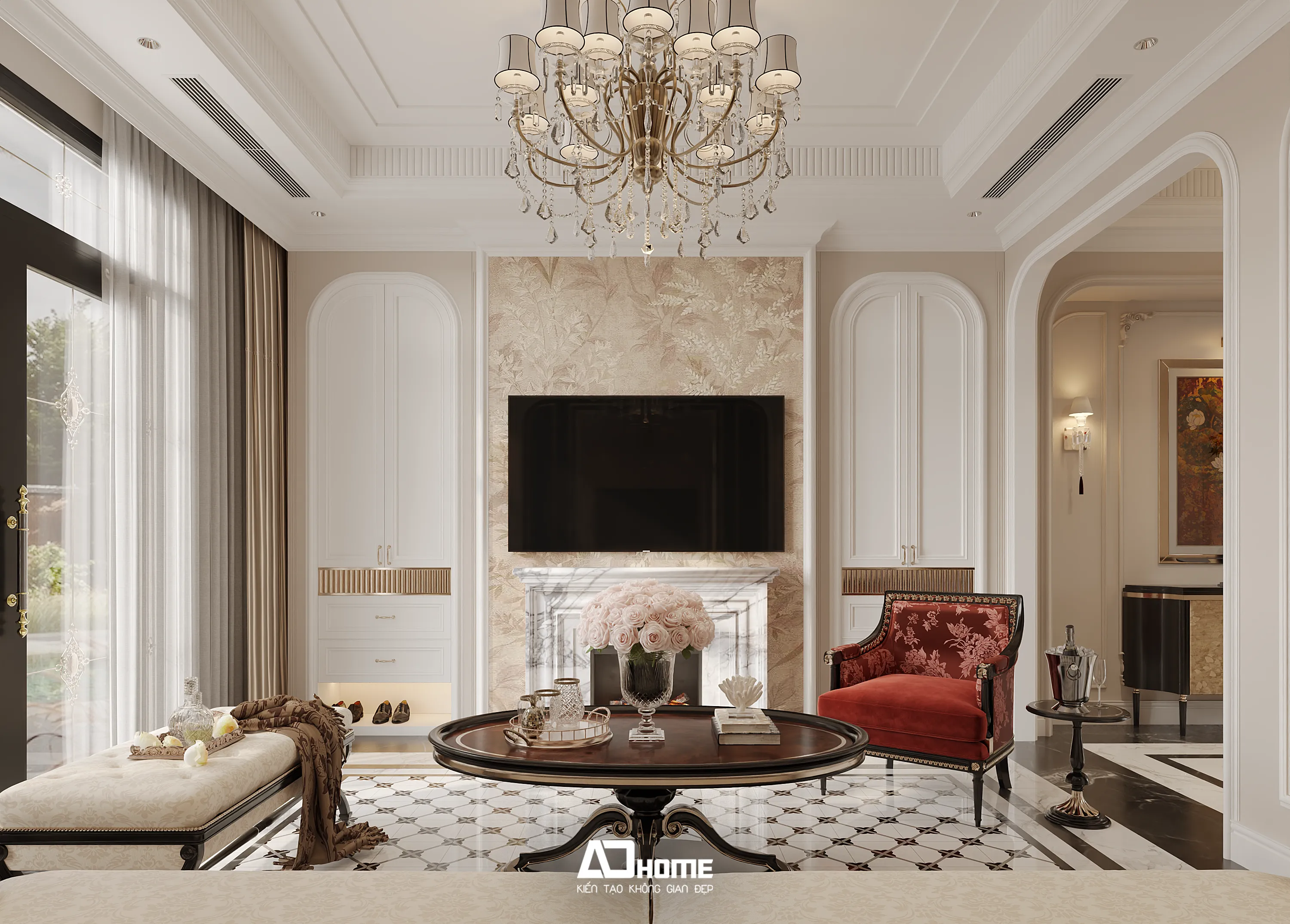 Mẫu thiết kế nội thất tân cổ điển (neo classic) đẳng cấp cho biệt thự Vinhomes Cổ Loa