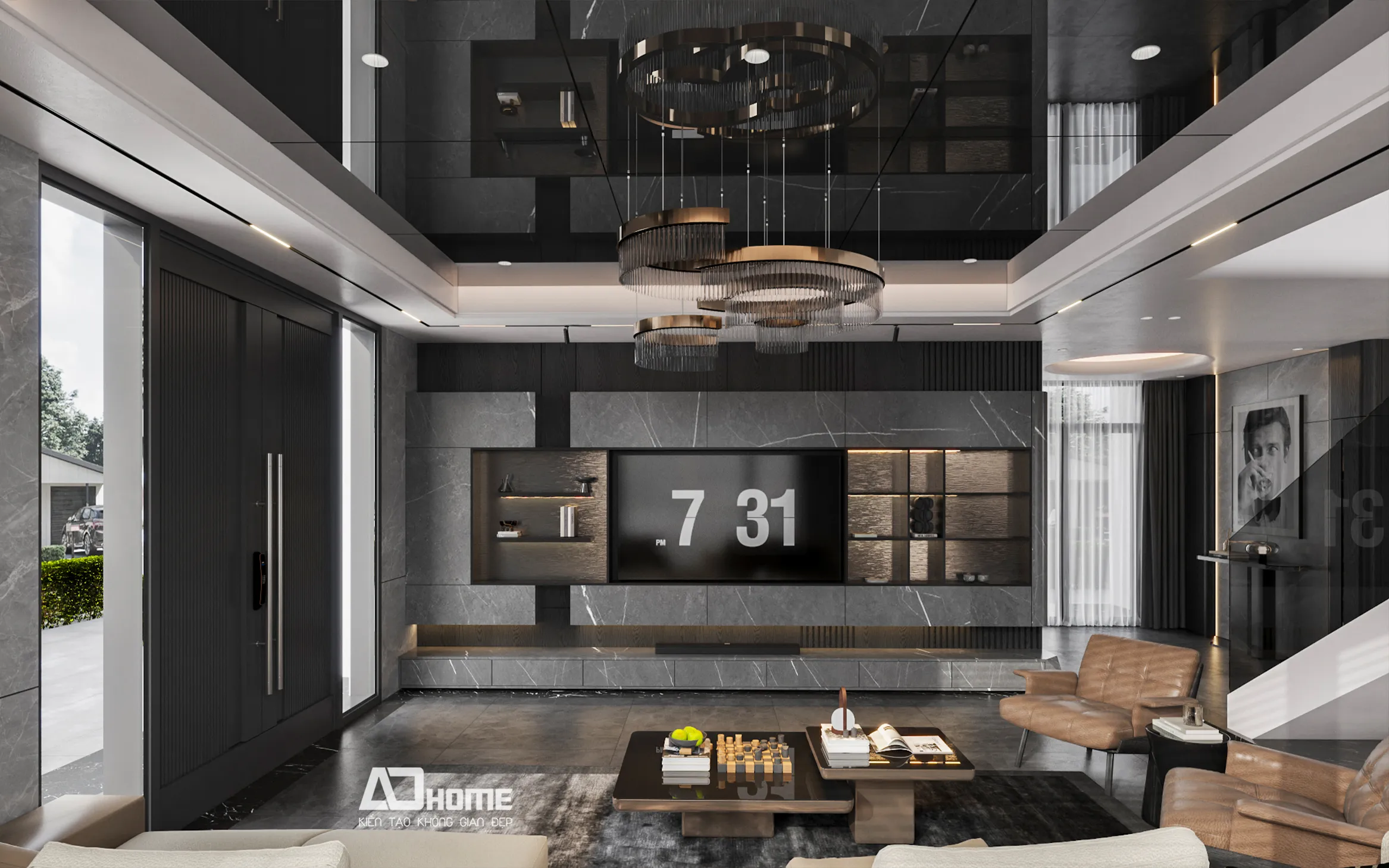 Thiết kế nội thất Vinhomes ốp đá tự nhiên mang lại không gian sống đẳng cấp