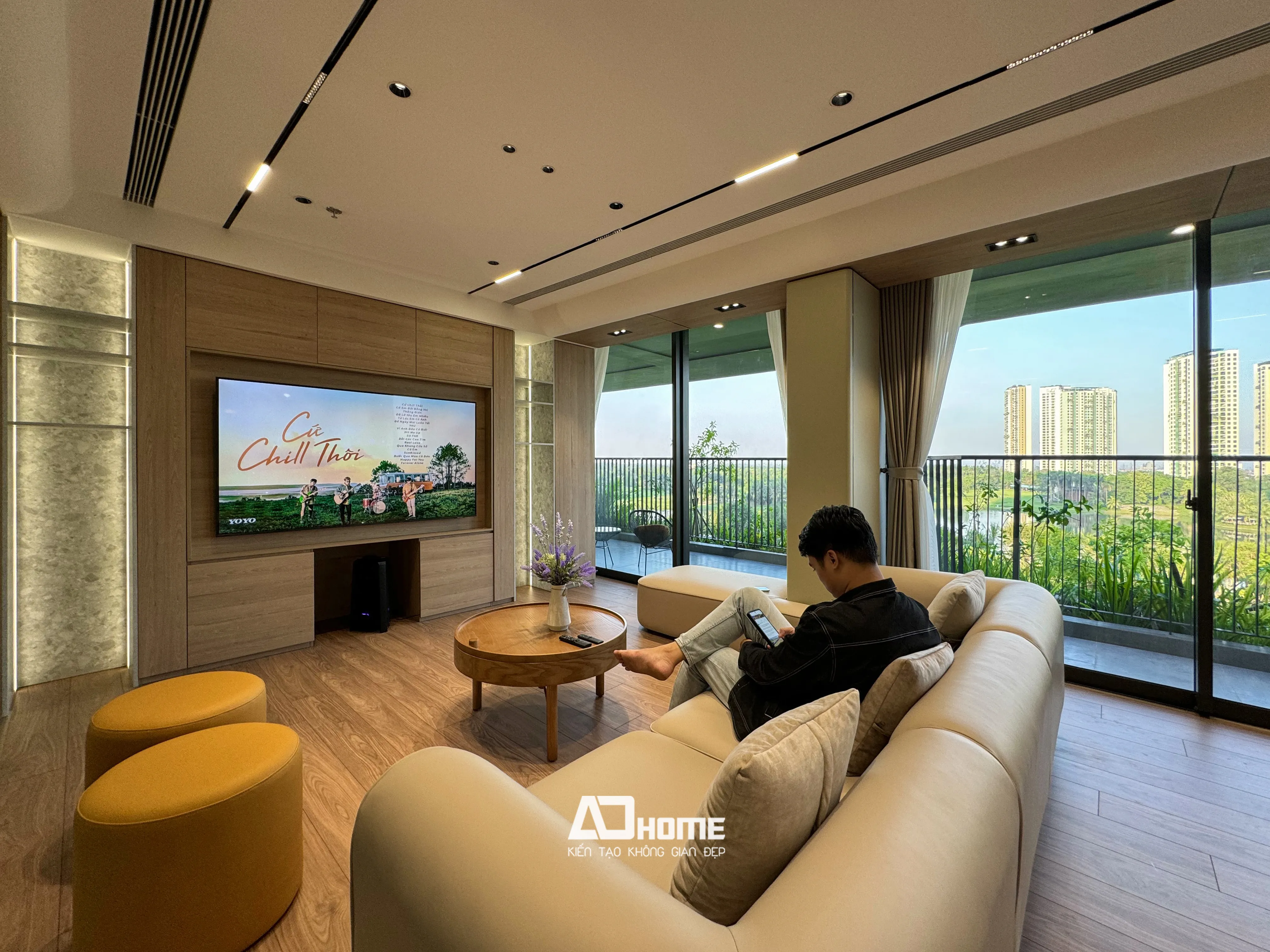 Thiết kế thi công nội thất căn hộ Vinhomes phong cách Japandi cho căn hộ đập thông 01