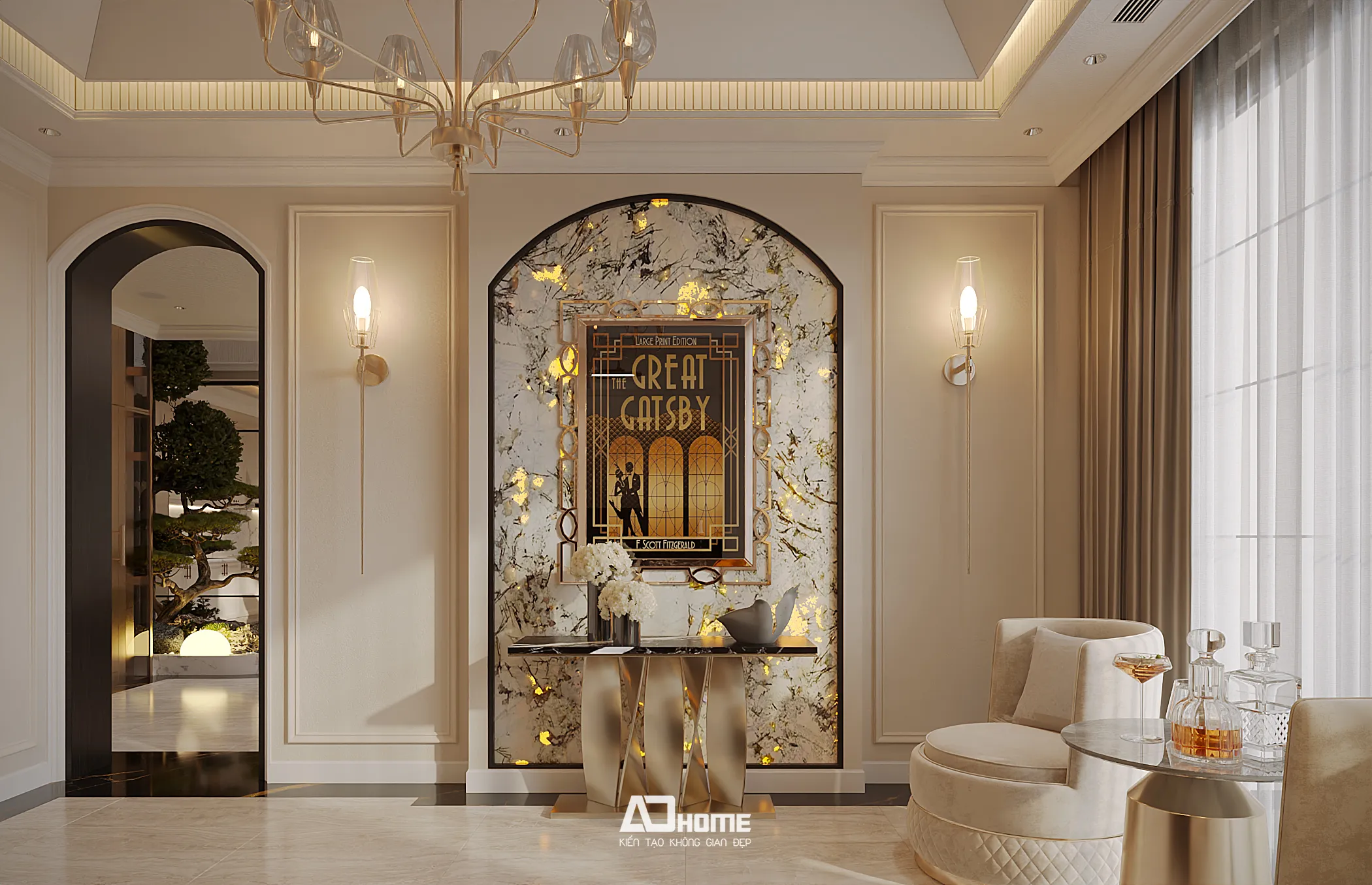 Không gian phong cách tân cổ điển nhẹ nhàng trở nên mềm mại và có "gu" nhờ các phụ kiện decor độc bản