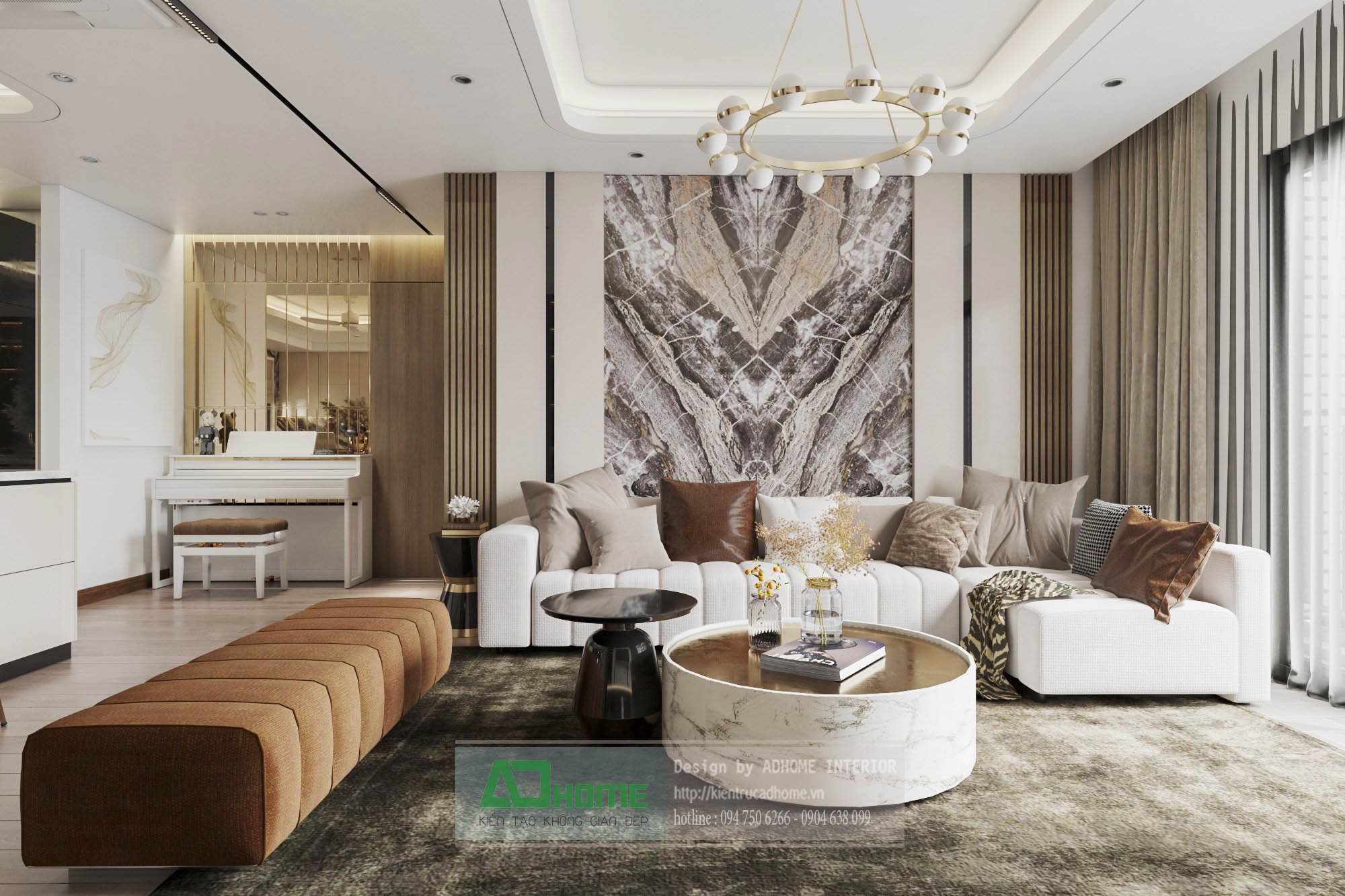 Goldmarkcity - Thiết kế và thi công nội thất căn hộ 04 Diamond 134m2 - Phong cách Hiện Đại Sang Trọng