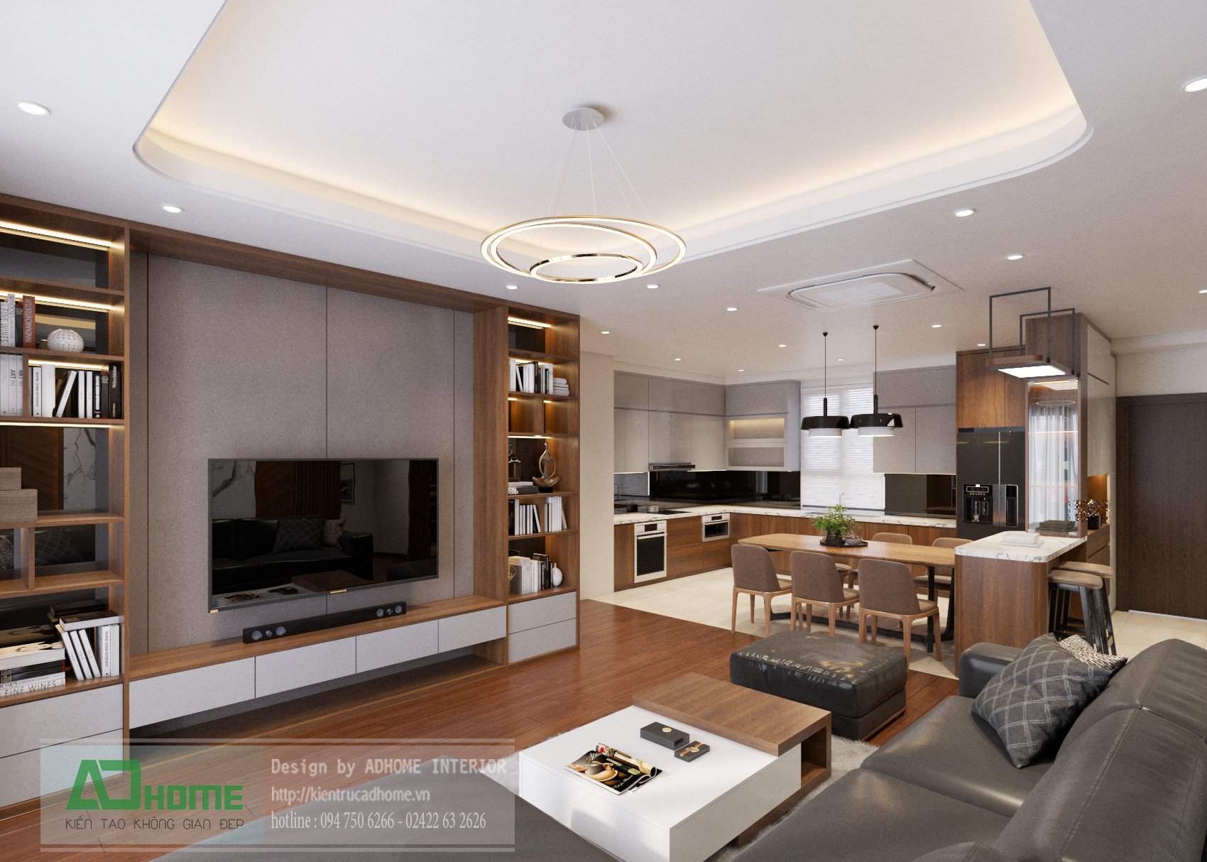  Thiết kế nội thất chung cư Goldmarkcity - 139m2 Diamond 08 - Phong cách Hiện đại