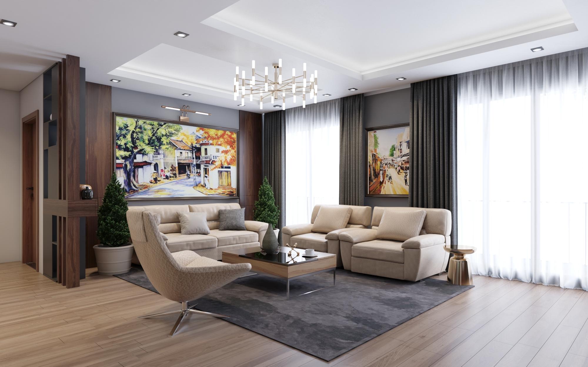  Thiết kế nội thất chung cư Goldmarkcity - 143m2 Sapphire2 - 03 - Phong cách Hiện đại