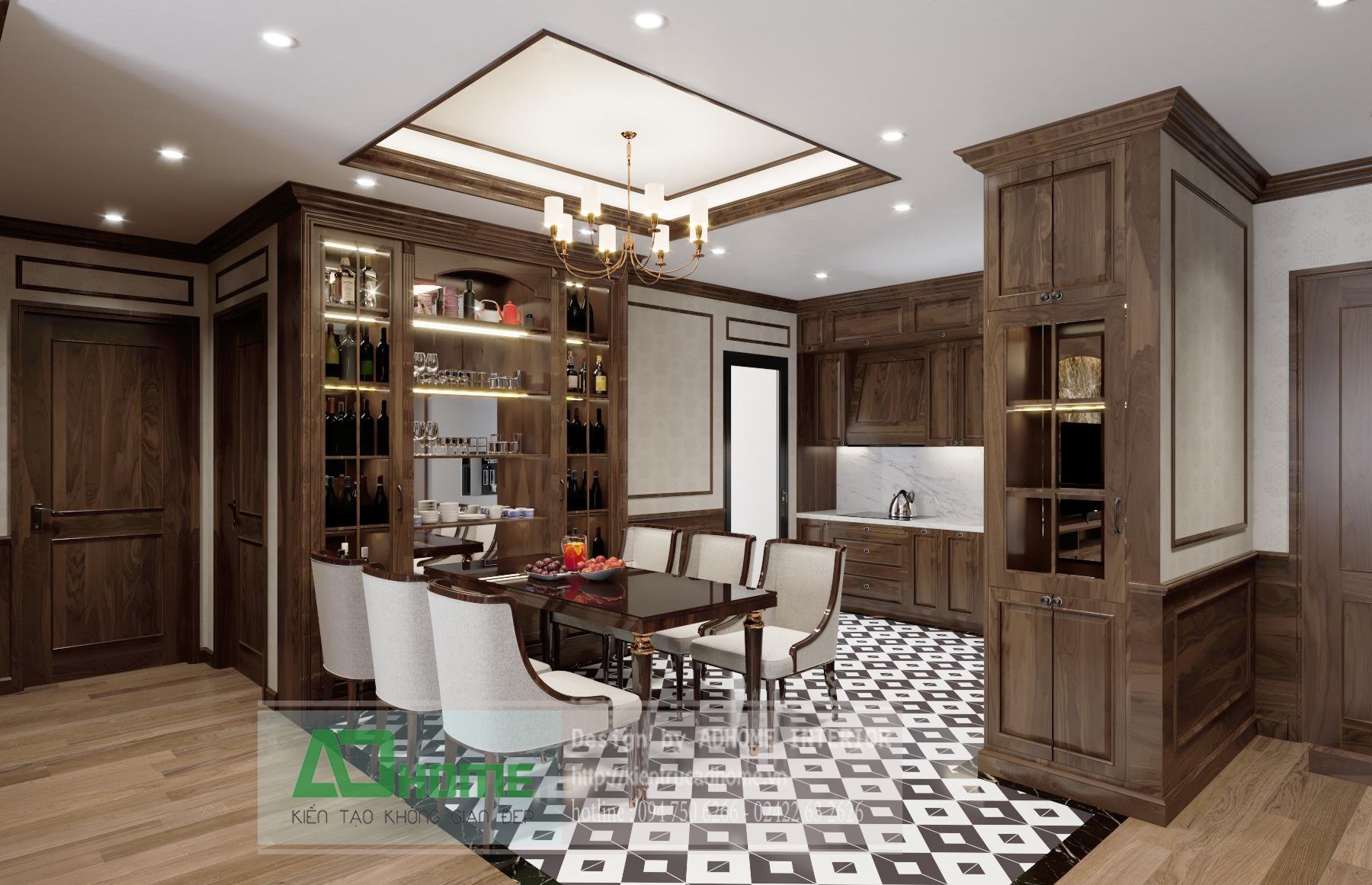 Thiết kế nội thất phòng Bếp căn hộ Sapphire2 - 09 Goldmark city - Hiện đại