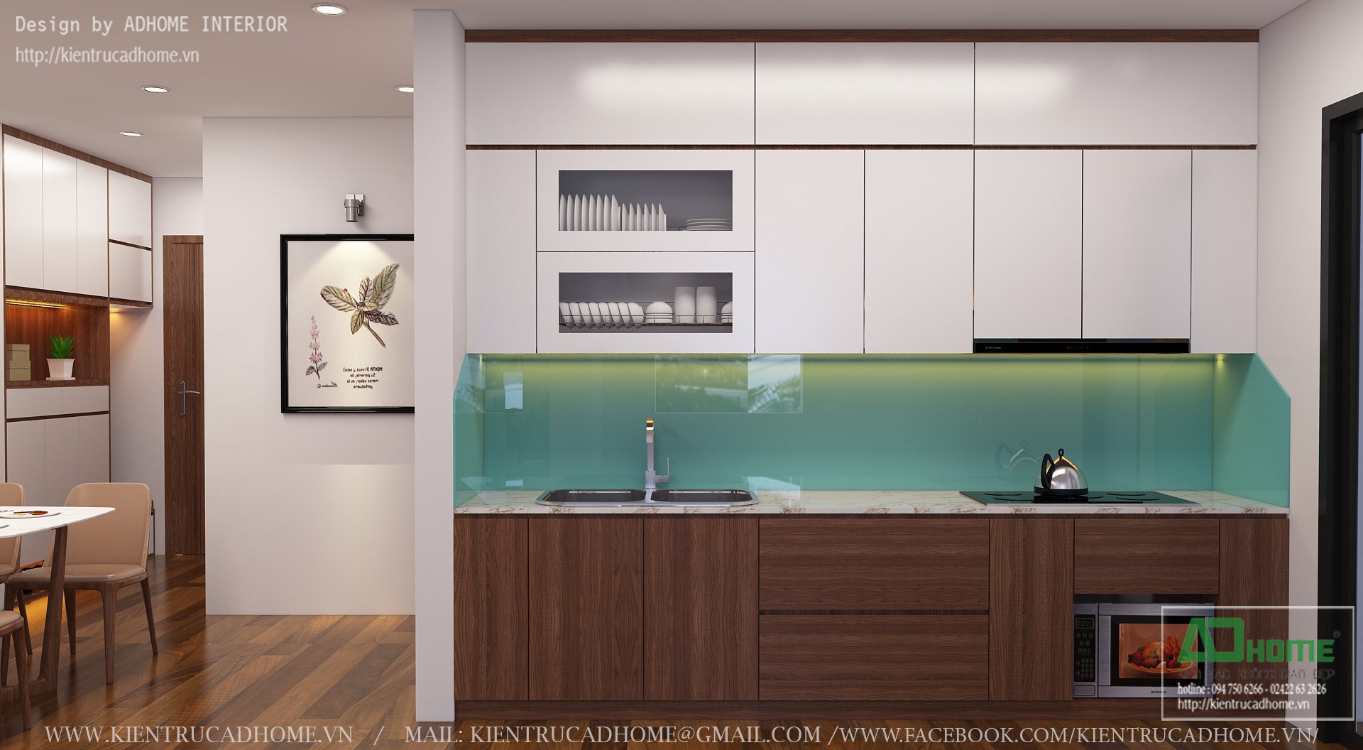  Thiết kế nội thất phòng Bếp căn hộ Sapphire3 - 03 Goldmark city - Hiện đại