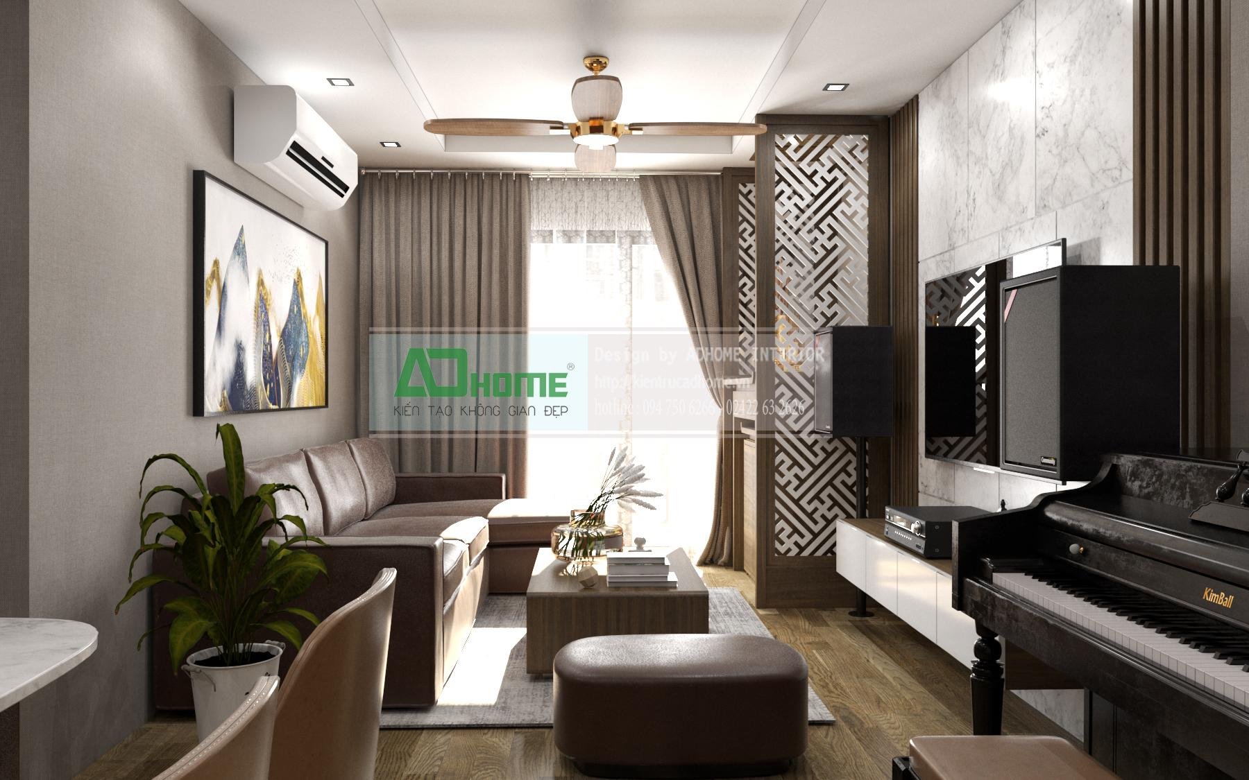  Thiết kế nội thất chung cư Goldmarkcity - 110m2 Sapphire3 - 03 - Phong cách Hiện đại