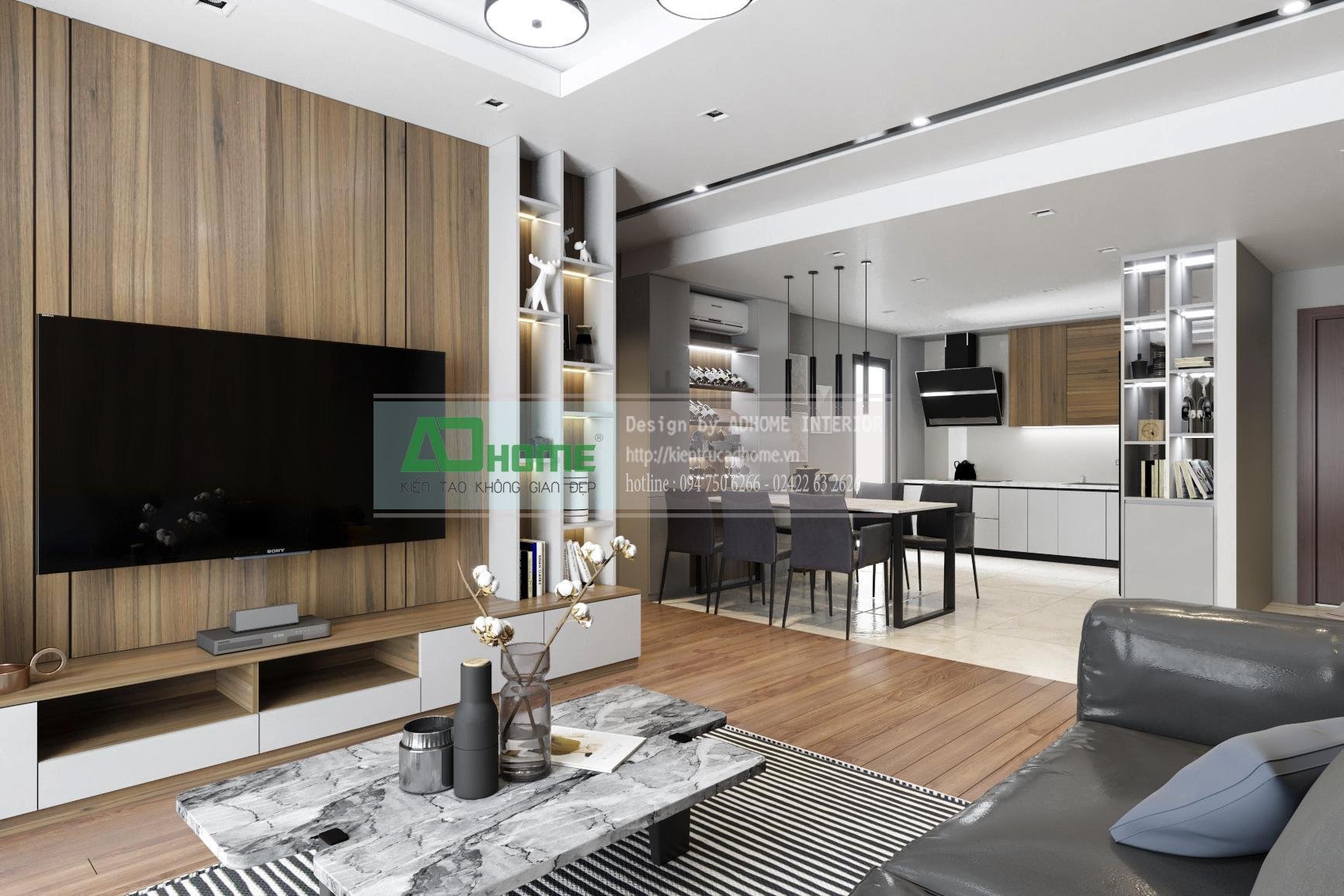 Goldmarkcity - Thiết kế và thi công nội thất căn hộ 09 Sapphire 168m2 - Phong cách Hiện Đại 