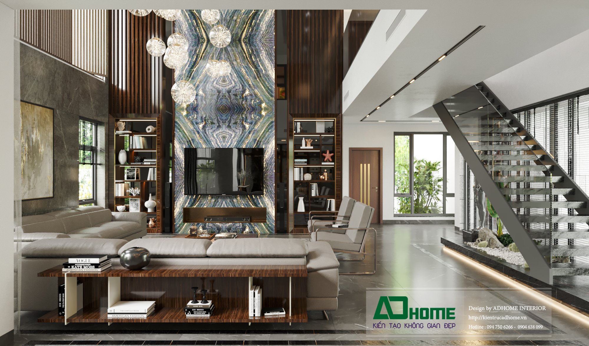 Thiết kế Nội Thất phòng khách  Biệt Thự  Hùng Long  Phú Thọ - Phong Cách Modern Luxury